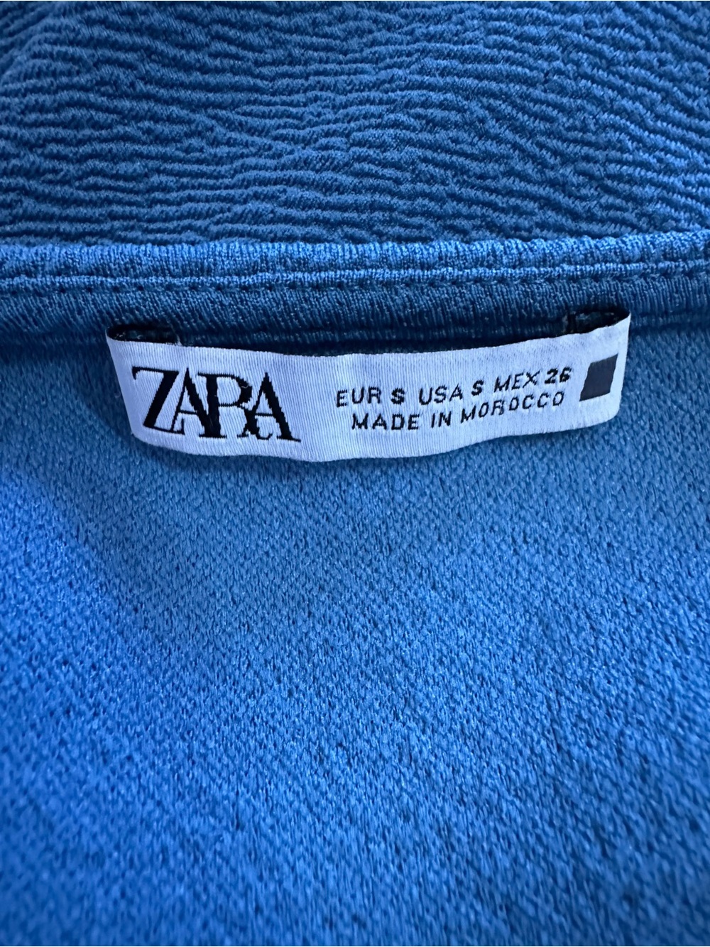 Zara Sheath V-Neck Short Sleeve Blue Mini Dress- Size Small - Picture 4 of 6